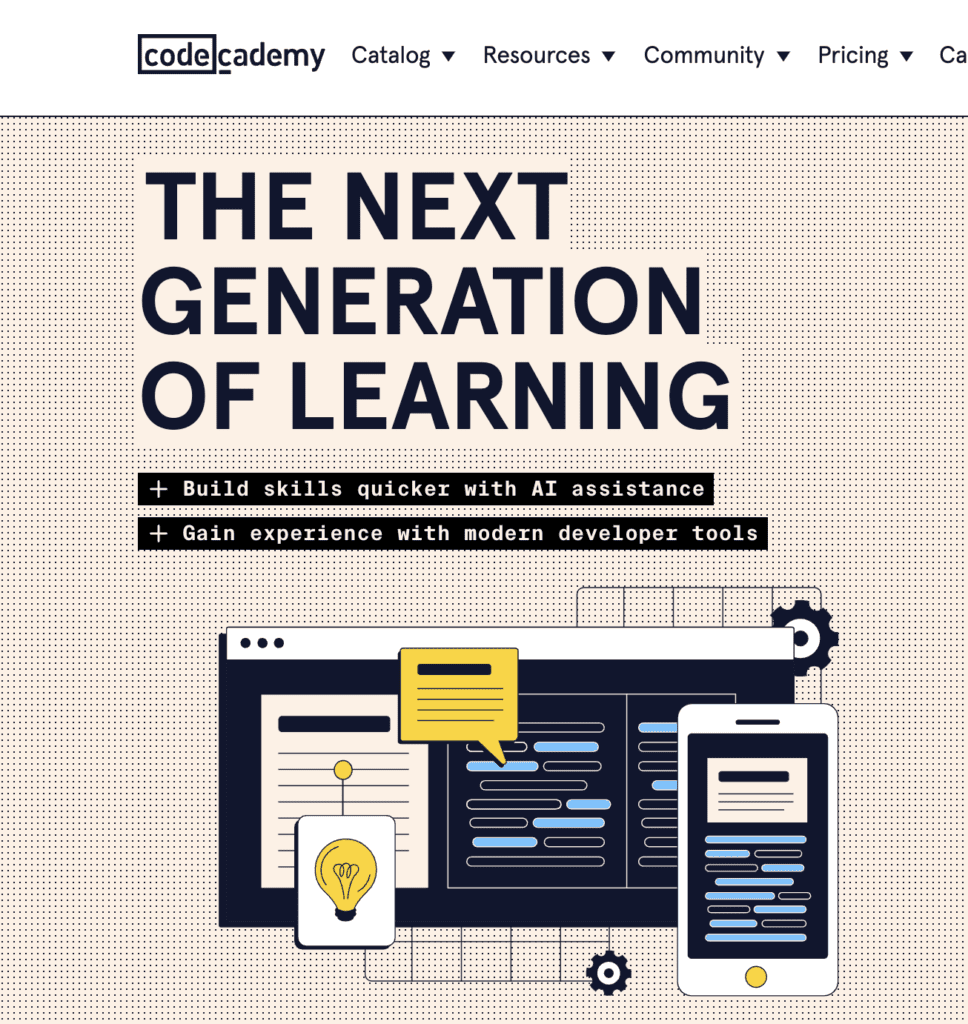 code academy homepage screenshot